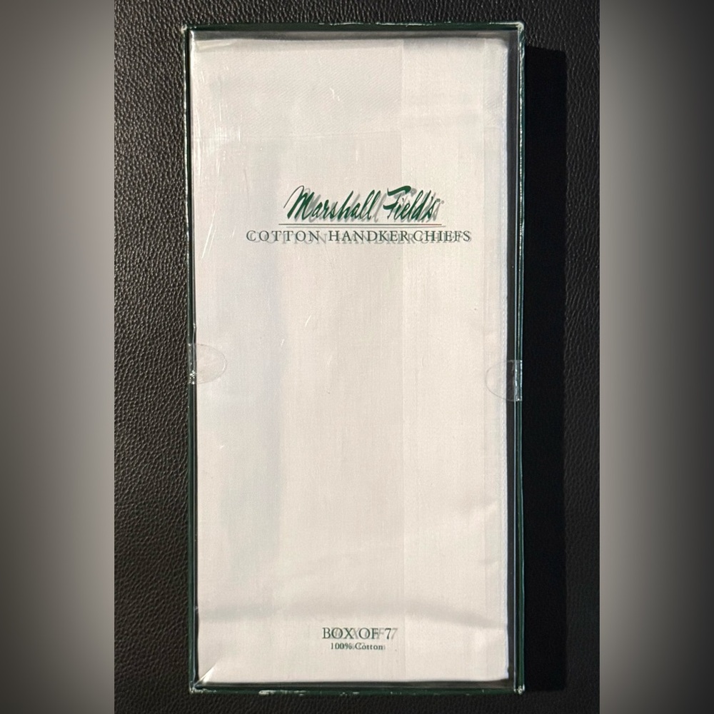 Marshall Field's White Cotton Pocket Squares